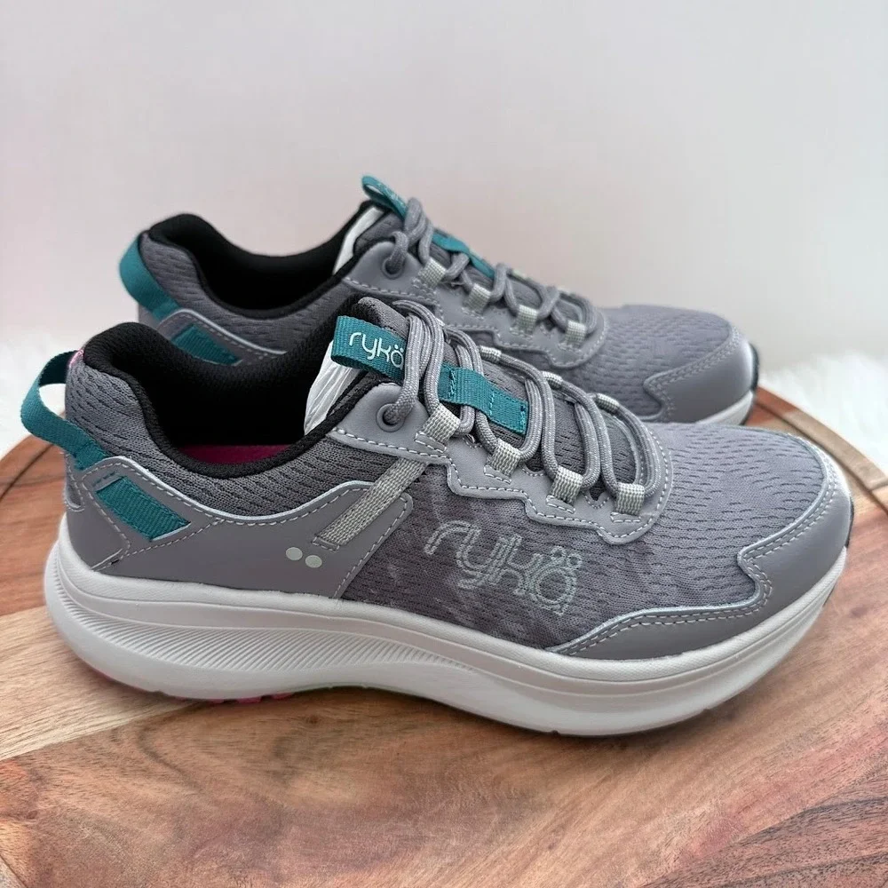 Ryka Treetop‎ Trail Tech Grey Teal Walking Shoes Womens 7.5 M J3125M1020 NEW